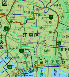 江東区の地形地図