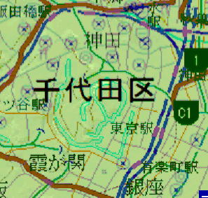 千代田区の地形地図