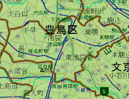 豊島区の地形地図
