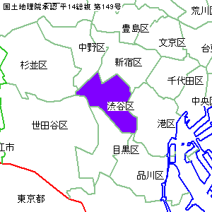 渋谷区の位置地図