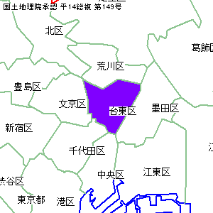 台東区の位置地図